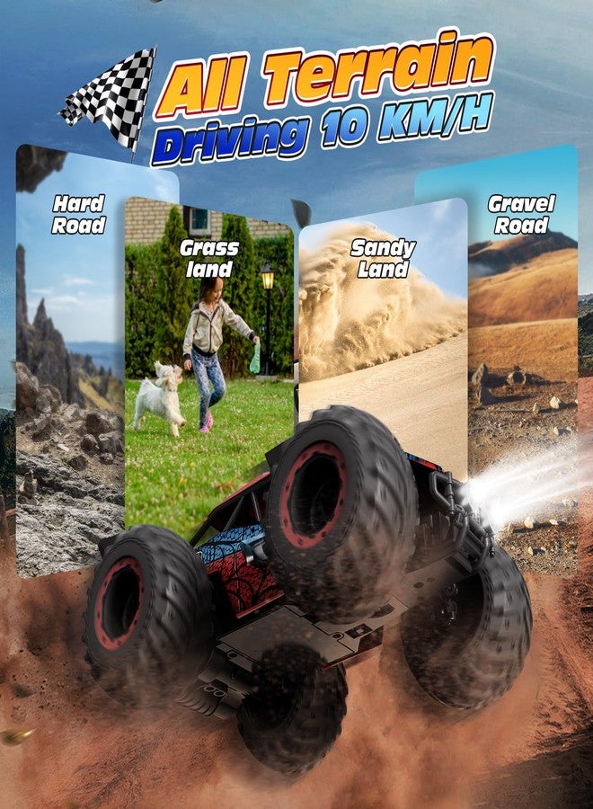 Tecnock RC Truck Remote Control Car for Kids Ages 6-8 8-12, 1/20 Scale Off Road 2WD RC Cars with LED Lights and 50 Min Run Time, 2.4GHz All Terrain Toys Vehicle, Gifts for Boys Girls - Image 4